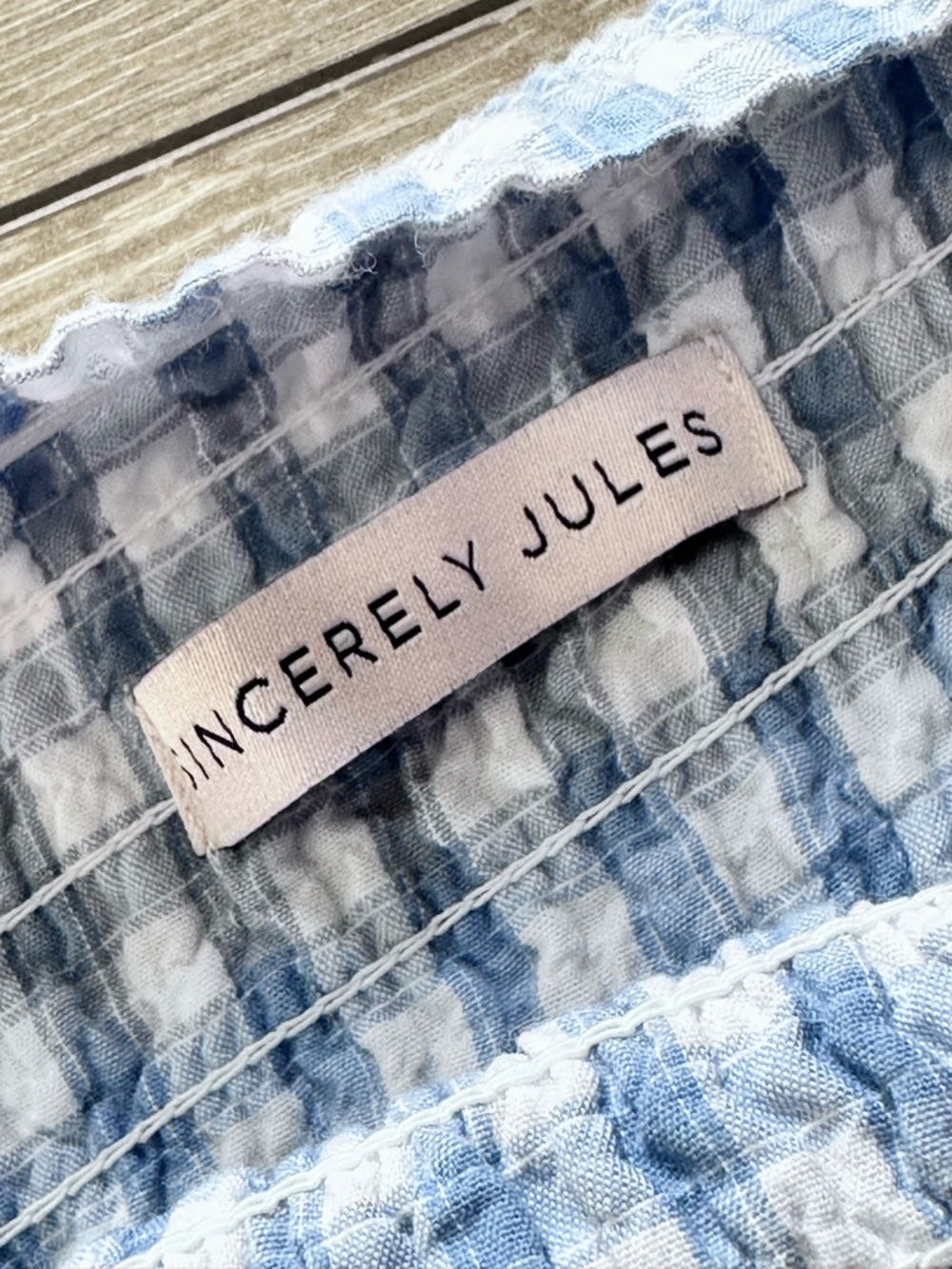 Sincerely Jules Gingham Plaid High Rise Ruffle Hem Shorts - Picture 7 of 13